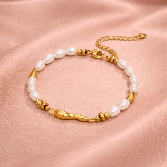 Pearl Gold Accent Bracelet | Amelia Bellrose Jewellery