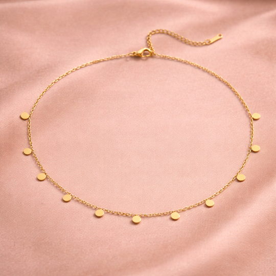 Disc Chain Gold Necklace | Amelia Bellrose Jewellery
