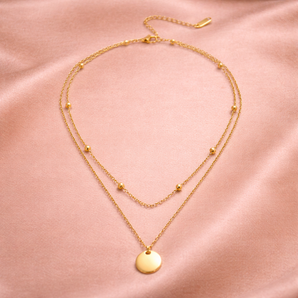 Layered Disc Gold Necklace | Amelia Bellrose Jewellery