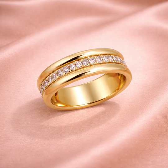 Crystal Band Gold Ring | Amelia Bellrose Jewellery
