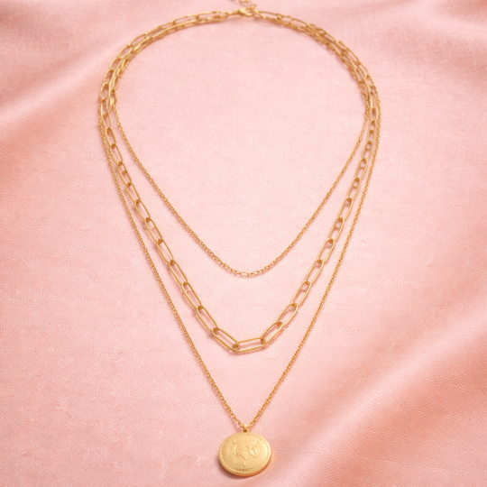 Layered Coin Gold Necklace | Amelia Bellrose Jewellery