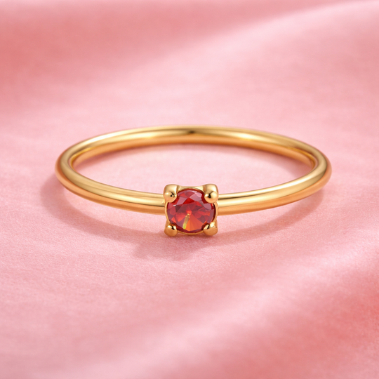 Minimal Birthstone Crystal Gold Ring | Amelia Bellrose Jewellery