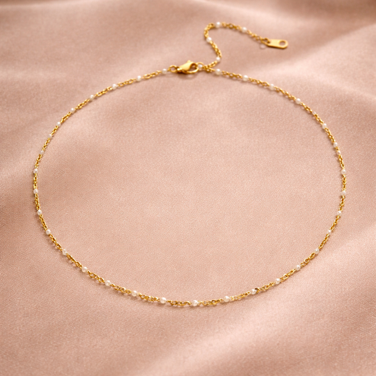 Pearl Chain Gold Necklace | Amelia Bellrose Jewellery