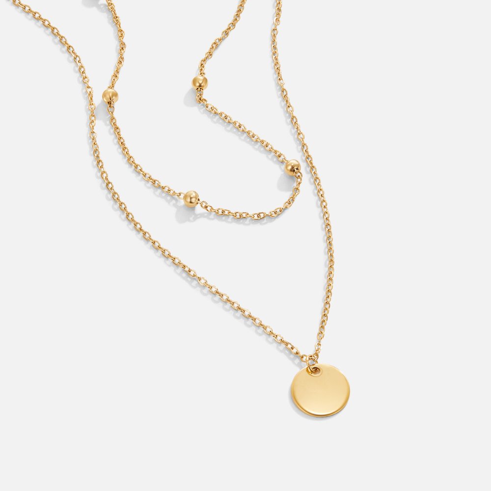 Layered Disc Gold Necklace | Amelia Bellrose Jewellery