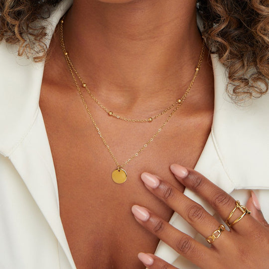 Layered Disc Gold Necklace | Amelia Bellrose Jewellery