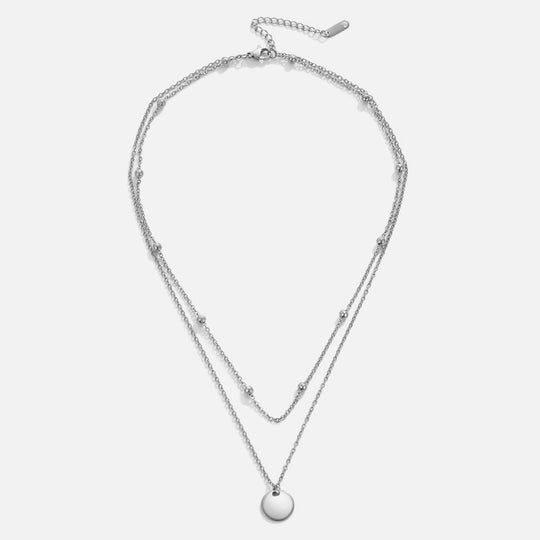Layered Disc Silver Necklace | Amelia Bellrose Jewellery