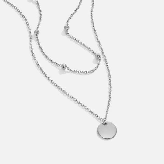 Layered Disc Silver Necklace | Amelia Bellrose Jewellery