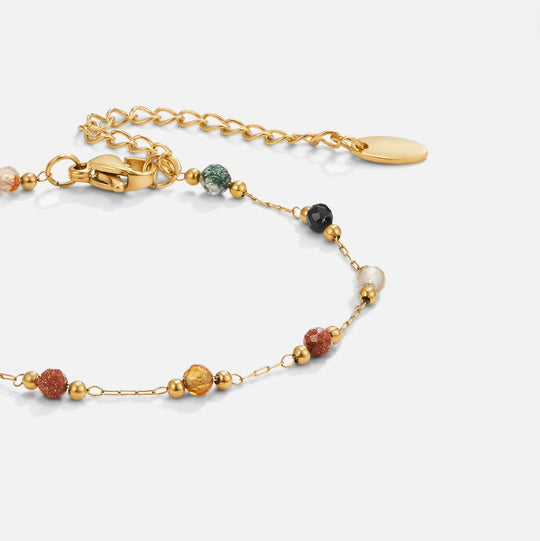 Multi-Stone Beaded Gold Chain Bracelet | Amelia Bellrose Jewellery