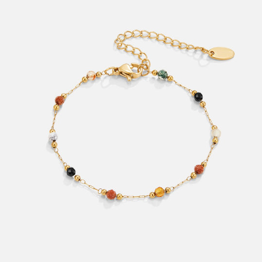 Multi-Stone Beaded Gold Chain Bracelet | Amelia Bellrose Jewellery