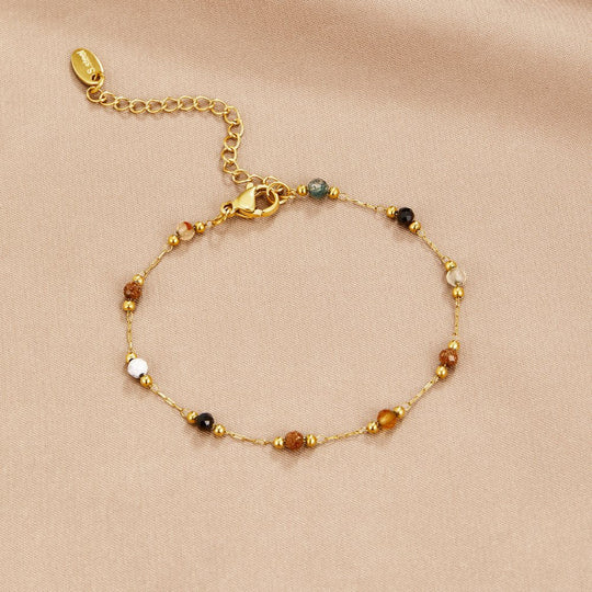 Multi-Stone Beaded Gold Chain Bracelet | Amelia Bellrose Jewellery