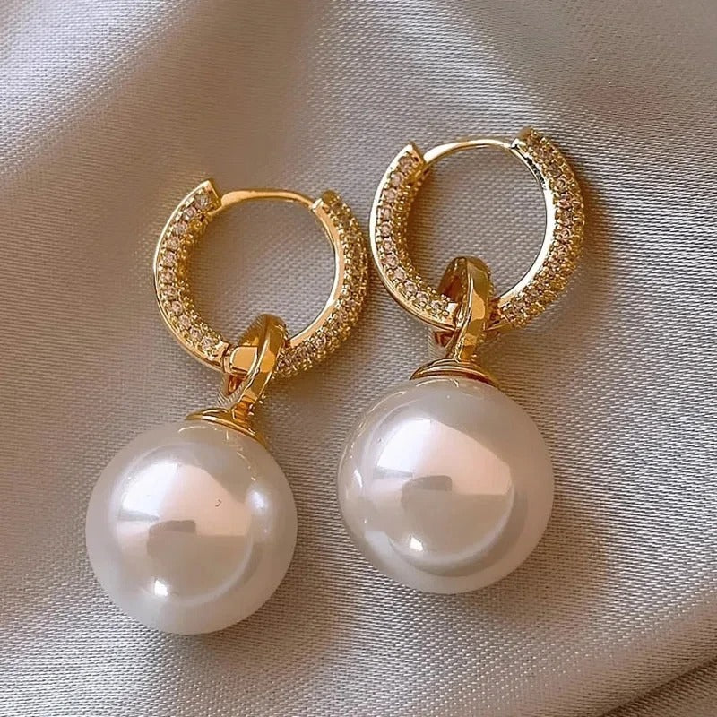 Pearl Drop Hoop Earrings | Amelia Bellrose Jewellery