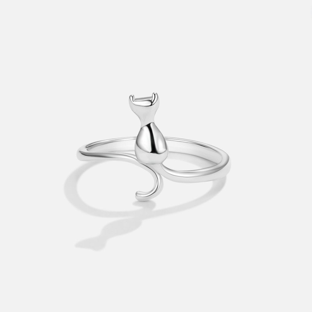 Minimalist Cat Silhouette Silver Ring | Amelia Bellrose Jewellery
