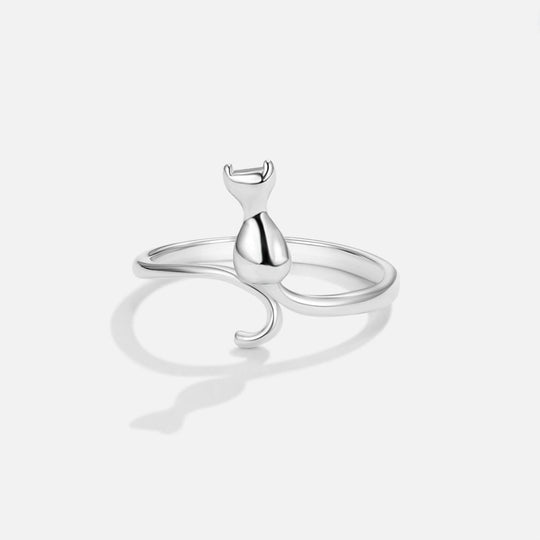 Minimalist Cat Silhouette Silver Ring | Amelia Bellrose Jewellery