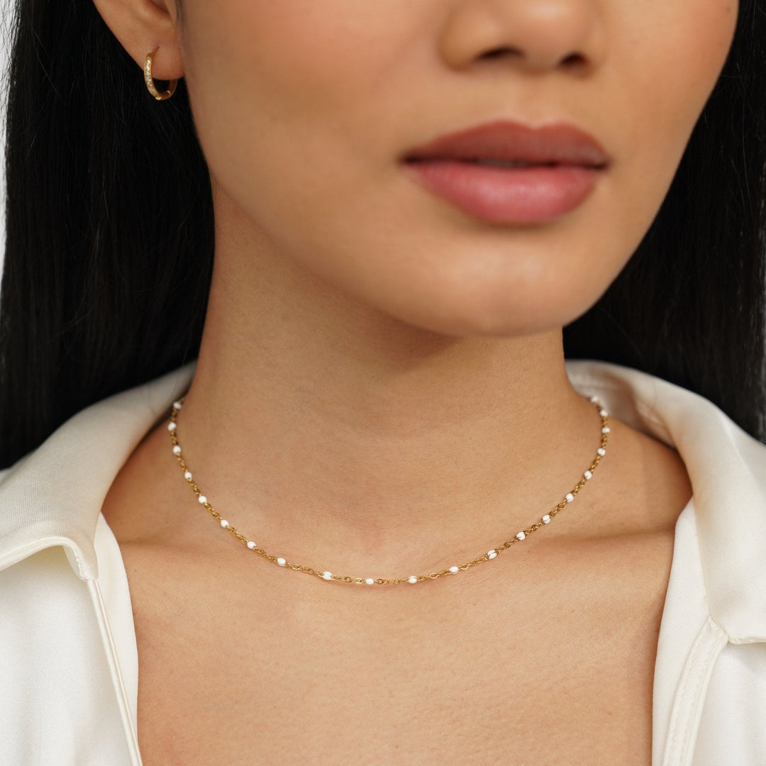 Pearl Chain Gold Necklace | Amelia Bellrose Jewellery