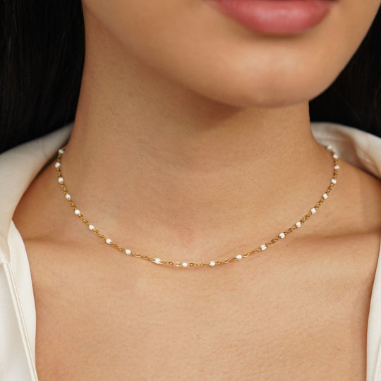 Pearl Chain Gold Necklace | Amelia Bellrose Jewellery