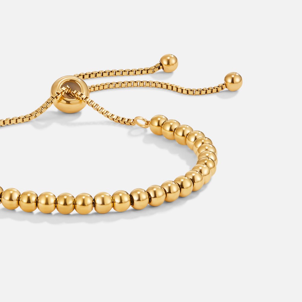 Gold Bead Adjustable Bracelet | Amelia Bellrose Jewellery
