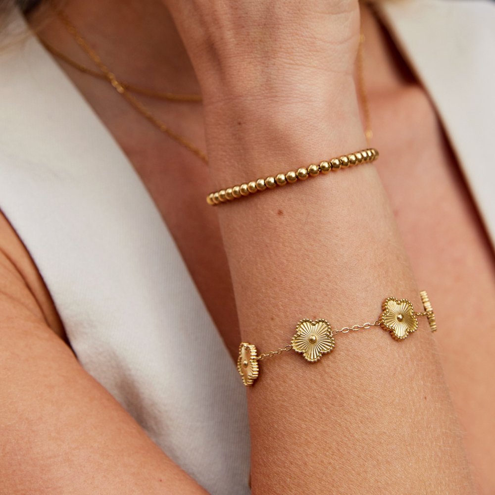 Gold Bead Adjustable Bracelet | Amelia Bellrose Jewellery
