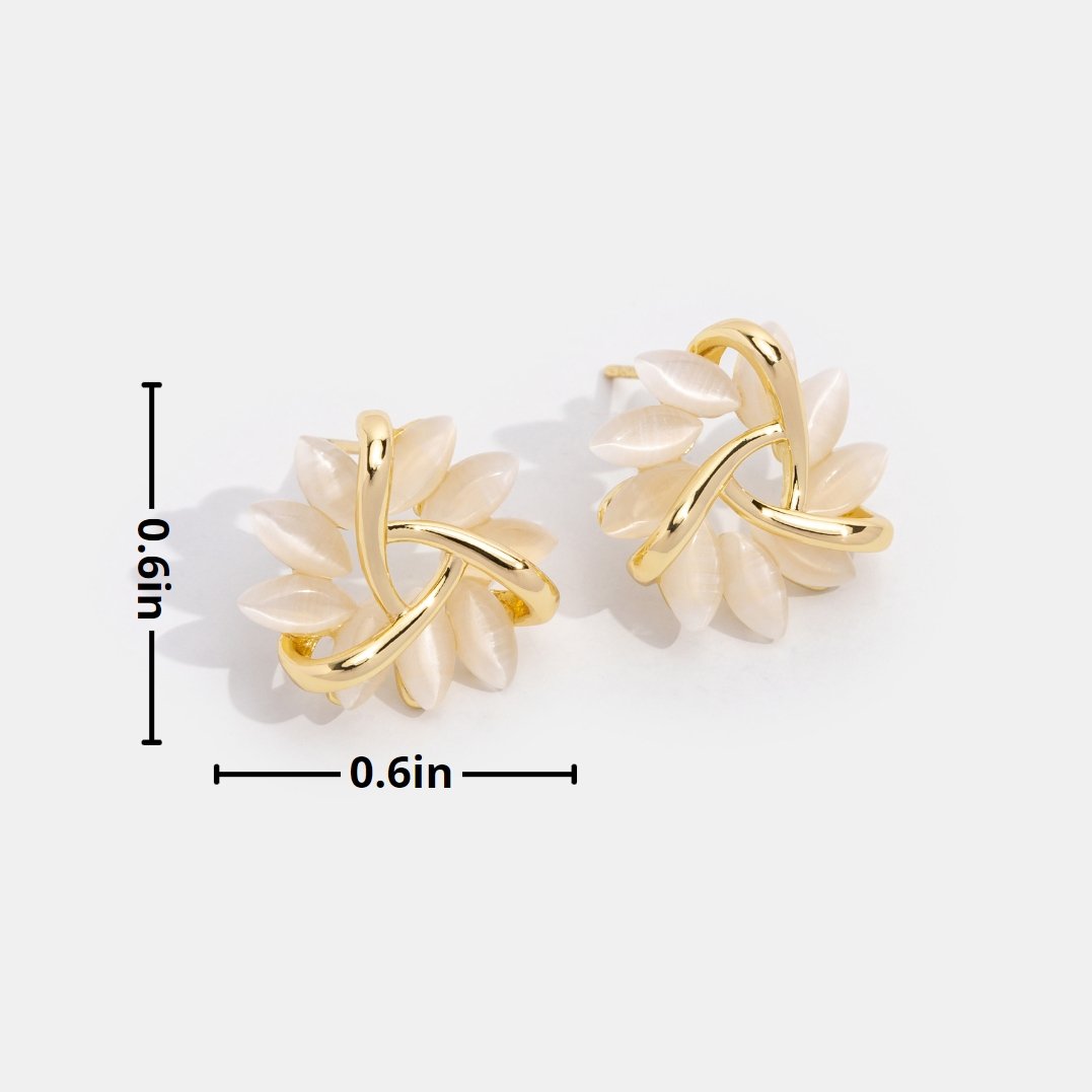 Floral Pearl Gold Stud Earrings | Amelia Bellrose Jewellery
