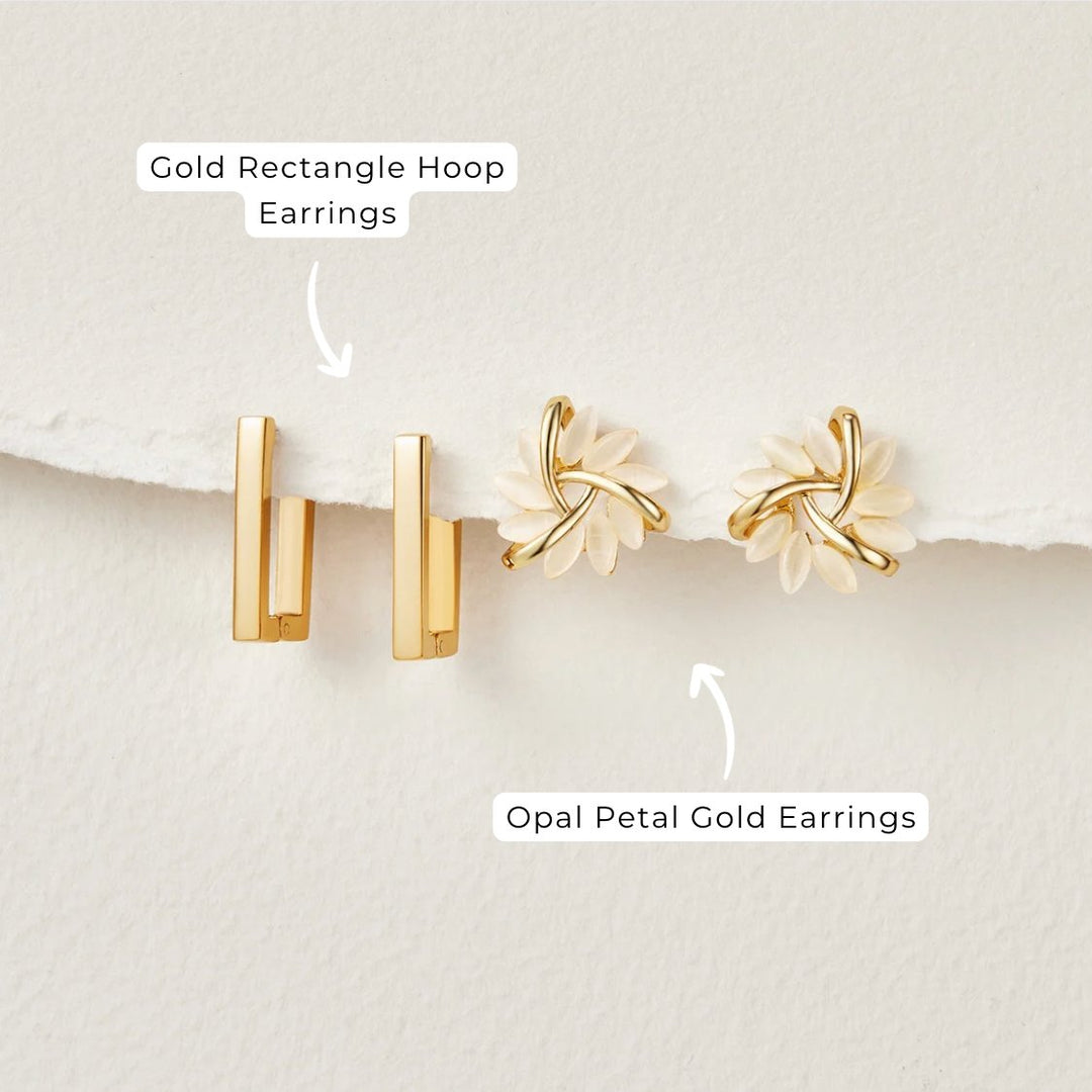 Floral Pearl Gold Stud Earrings | Amelia Bellrose Jewellery