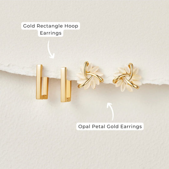 Floral Pearl Gold Stud Earrings | Amelia Bellrose Jewellery