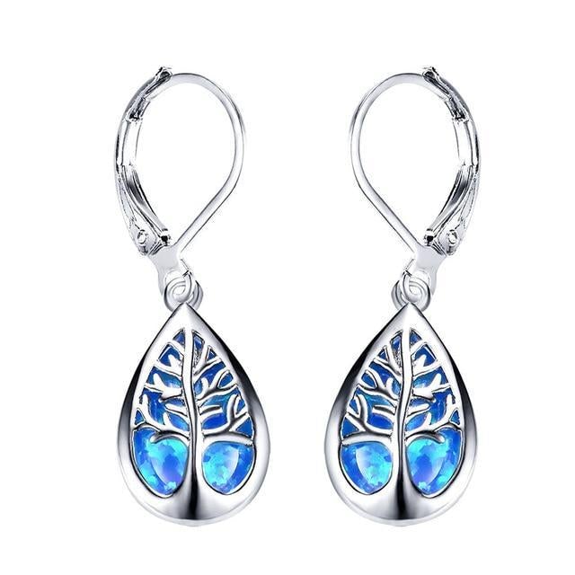 Blue Opal Tree Drop Earrings | Amelia Bellrose Jewellery
