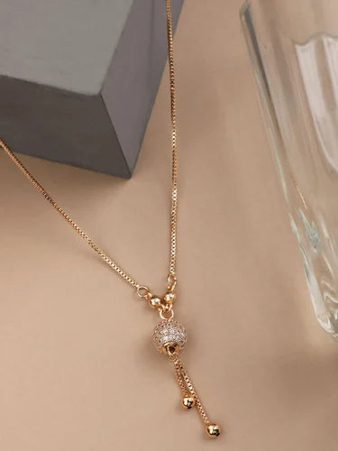 Gold Drop Tassel Crystal Necklace | Amelia Bellrose Jewellery