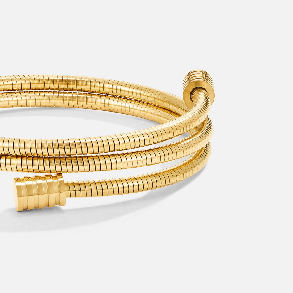 Gold Coil Wrap Bangle Bracelet | Amelia Bellrose Jewellery