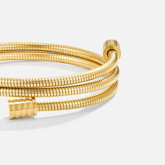 Gold Coil Wrap Bangle Bracelet | Amelia Bellrose Jewellery