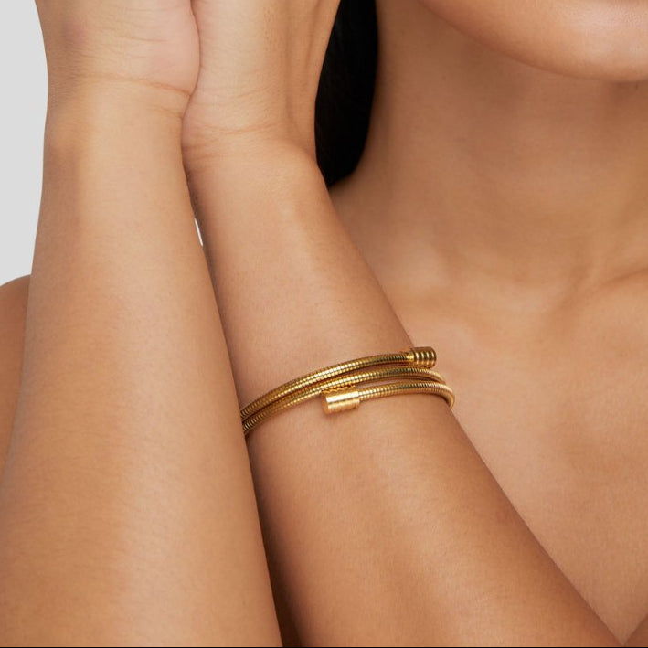 Gold Coil Wrap Bangle Bracelet | Amelia Bellrose Jewellery