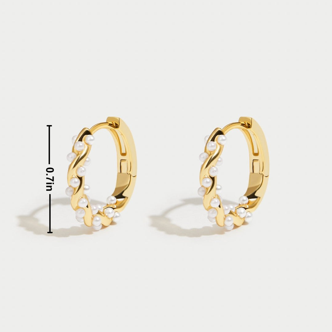 Pearl Twist Hoop Earrings | Amelia Bellrose Jewellery