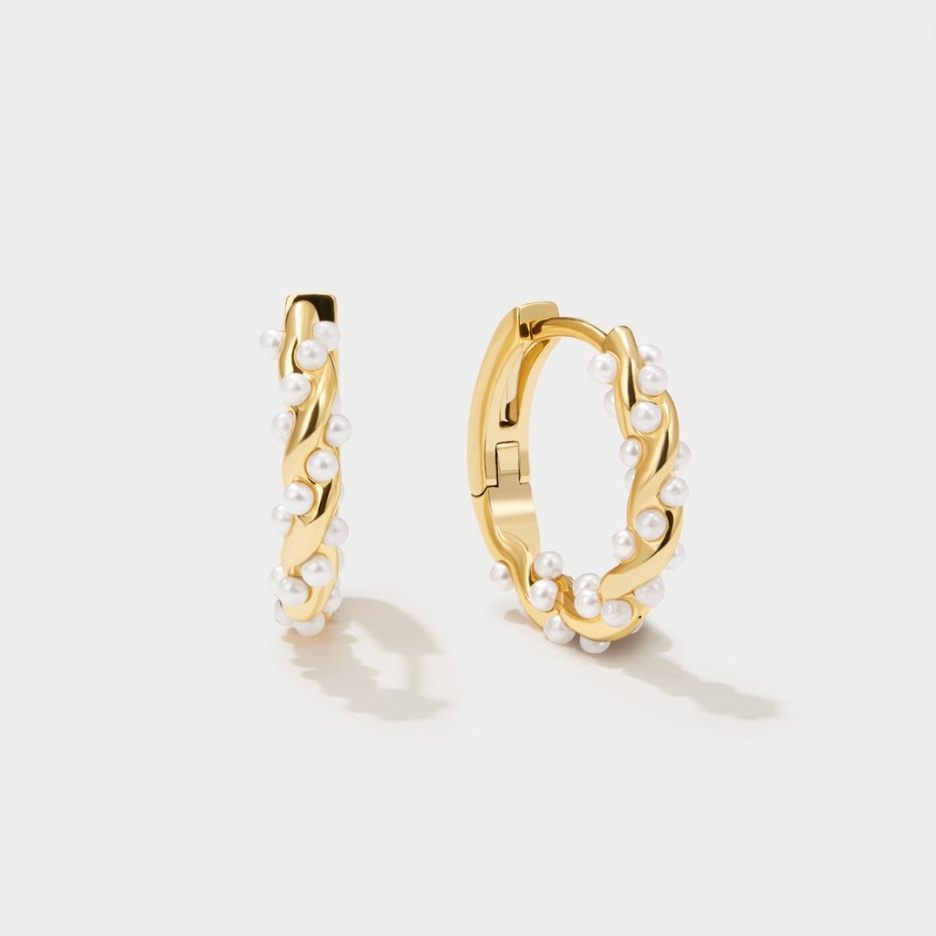 Pearl Twist Hoop Earrings | Amelia Bellrose Jewellery