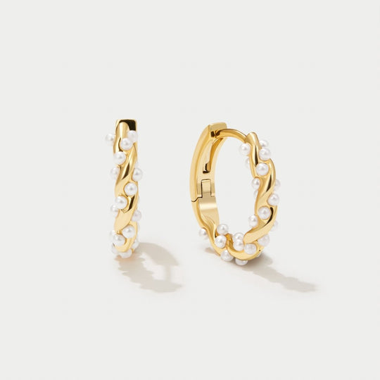 Pearl Twist Hoop Earrings | Amelia Bellrose Jewellery